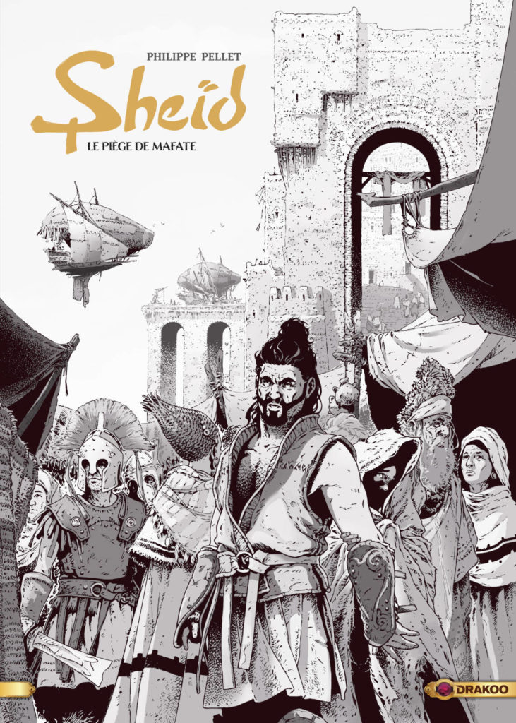 Couverture de l'édition luxe en noir & blanc de l'album Le piège de Mafate, tome 1 de la série Sheïd